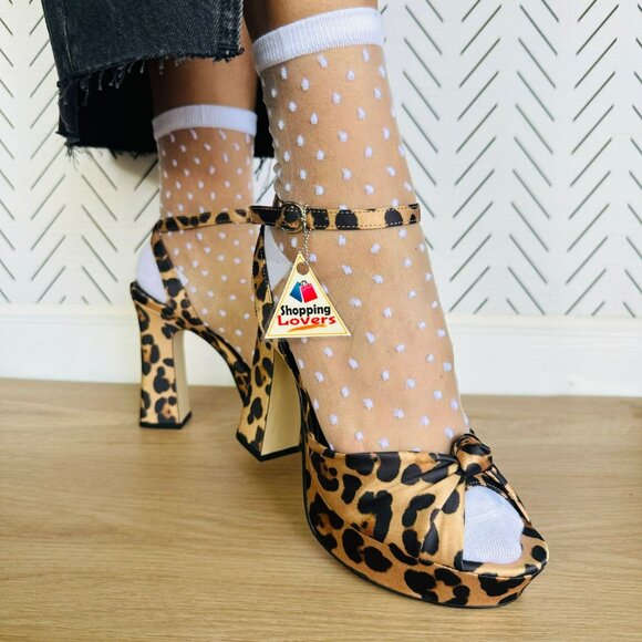 Rampage Leopard Print Peep Toe Heels - Picture 4 of 8